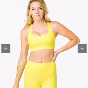 Neon Yellow Metallic Light n Tight Strappy Bra